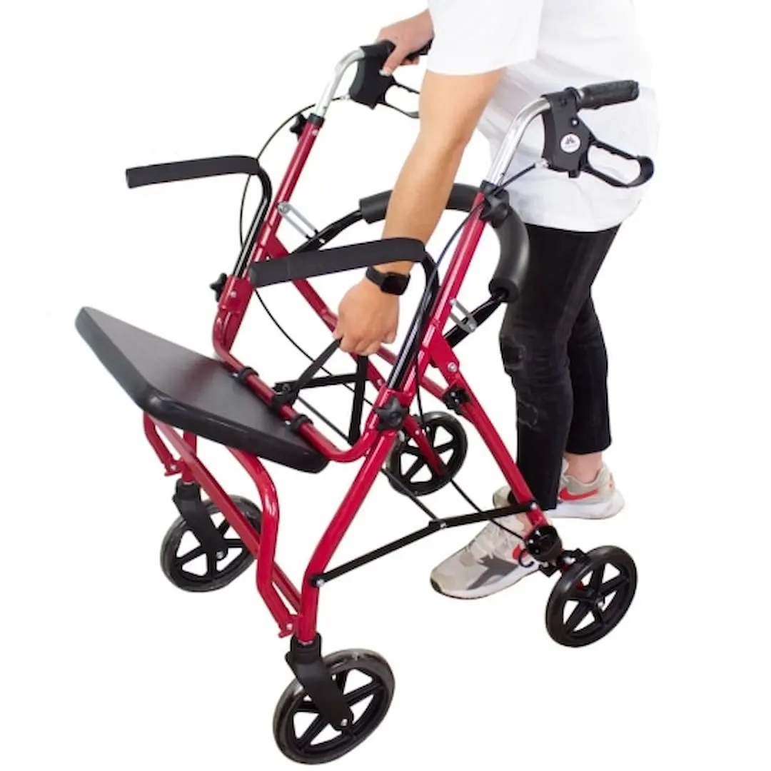 andador-4-ruedas-plegable-aluminio-frenos-en-manetas-asiento-y-respaldo-burdeos-colon-mobiclinic-1