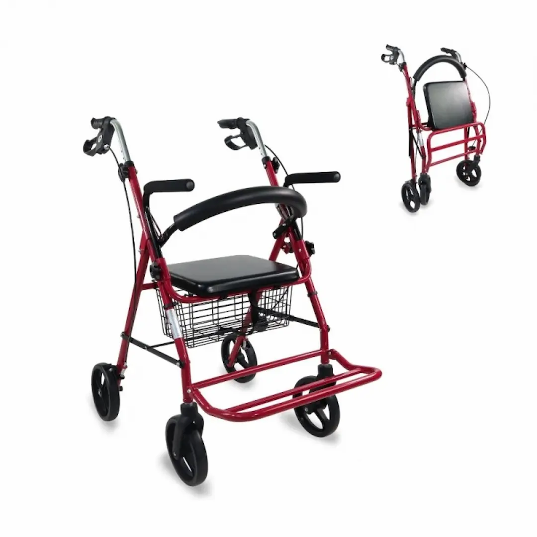 andador-4-ruedas-plegable-aluminio-frenos-en-manetas-asiento-y-respaldo-burdeos-colon-mobiclinic
