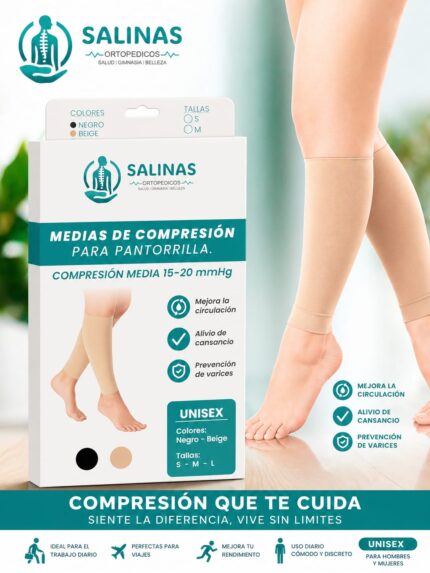 Medias de compresión para la pantorrilla 15-20mmHg